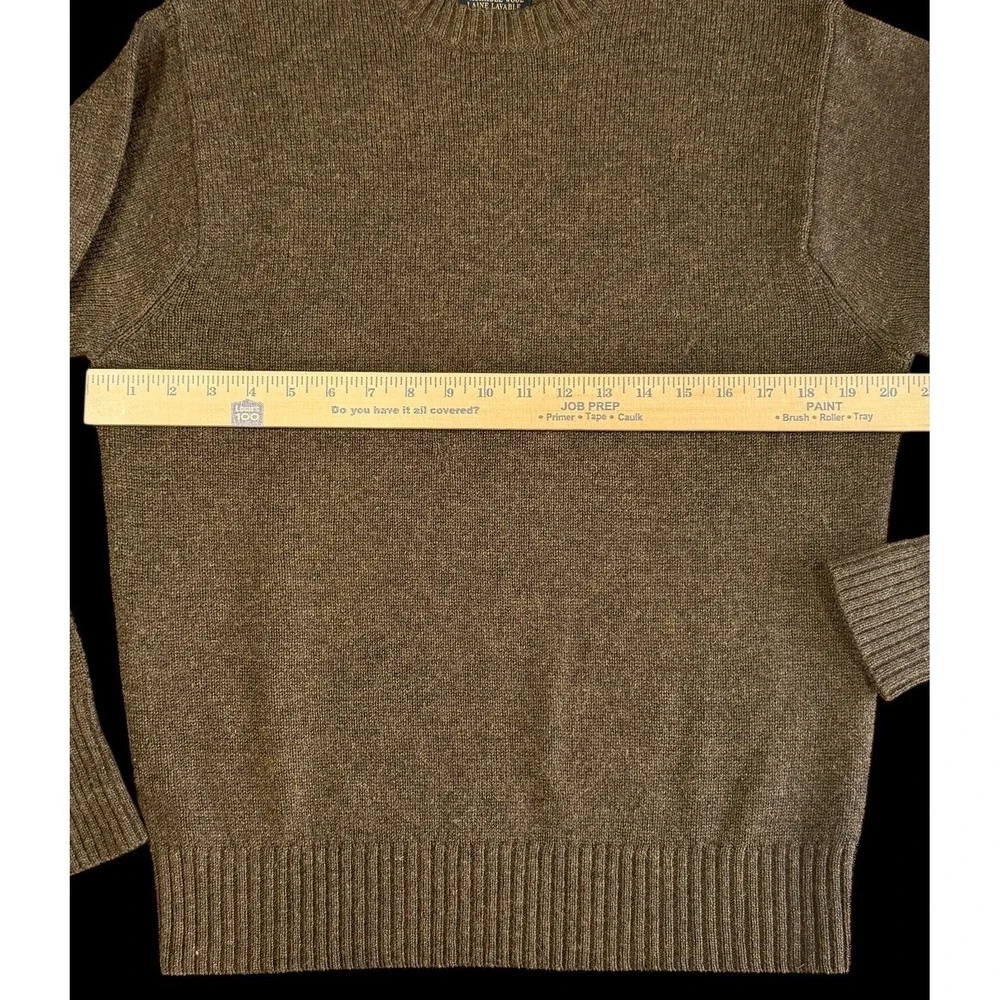 Pendleton Men's Washable Shetland Wool Crew Neck Sweater Brown Medium